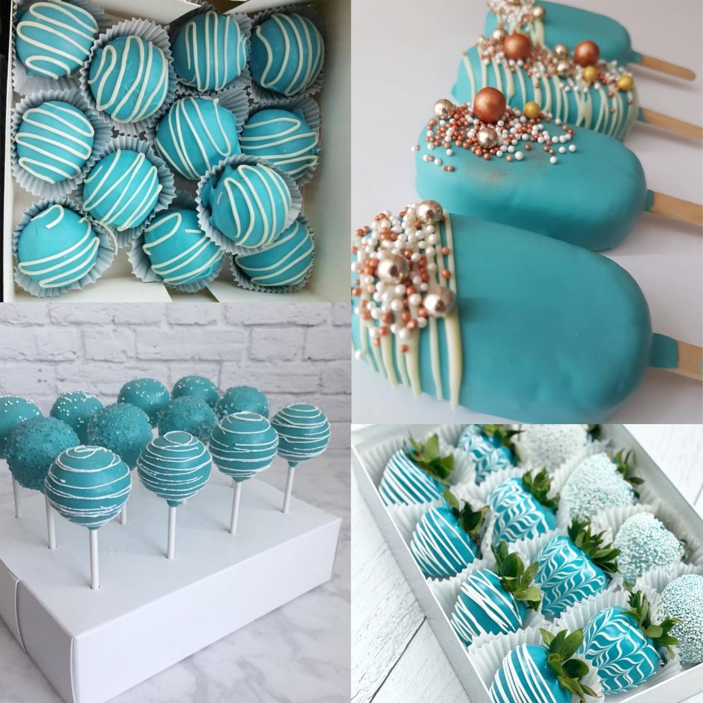 Teal Oil Based Food Coloring For Chocolate, Candy Melts, Donuts, Strawberries, Frosting, Cake, Professional Edible Dye For Bakin