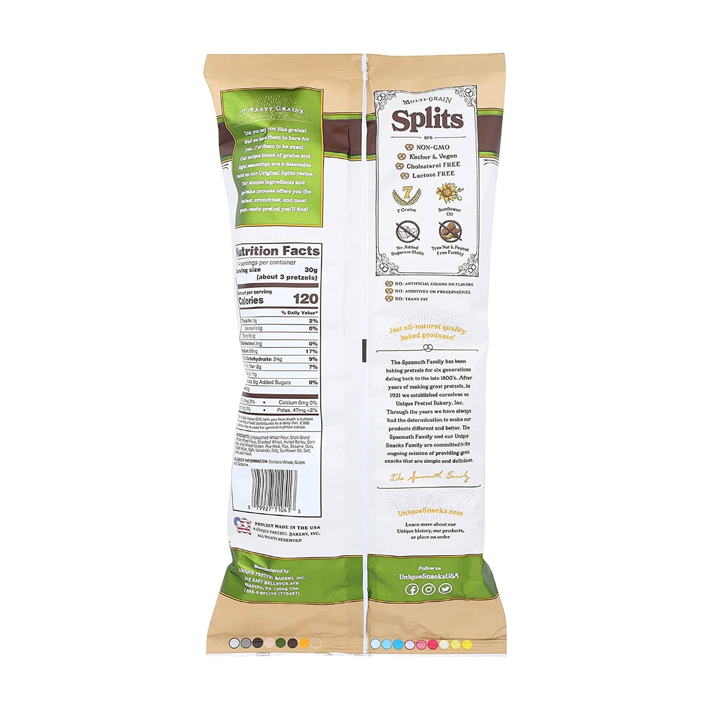 Unique Snacks Multi Grain Pretzels, Homestyle Baked, 11 oz (Pack of 6), Certified OU Kosher, Non-GMO, Multi-grain