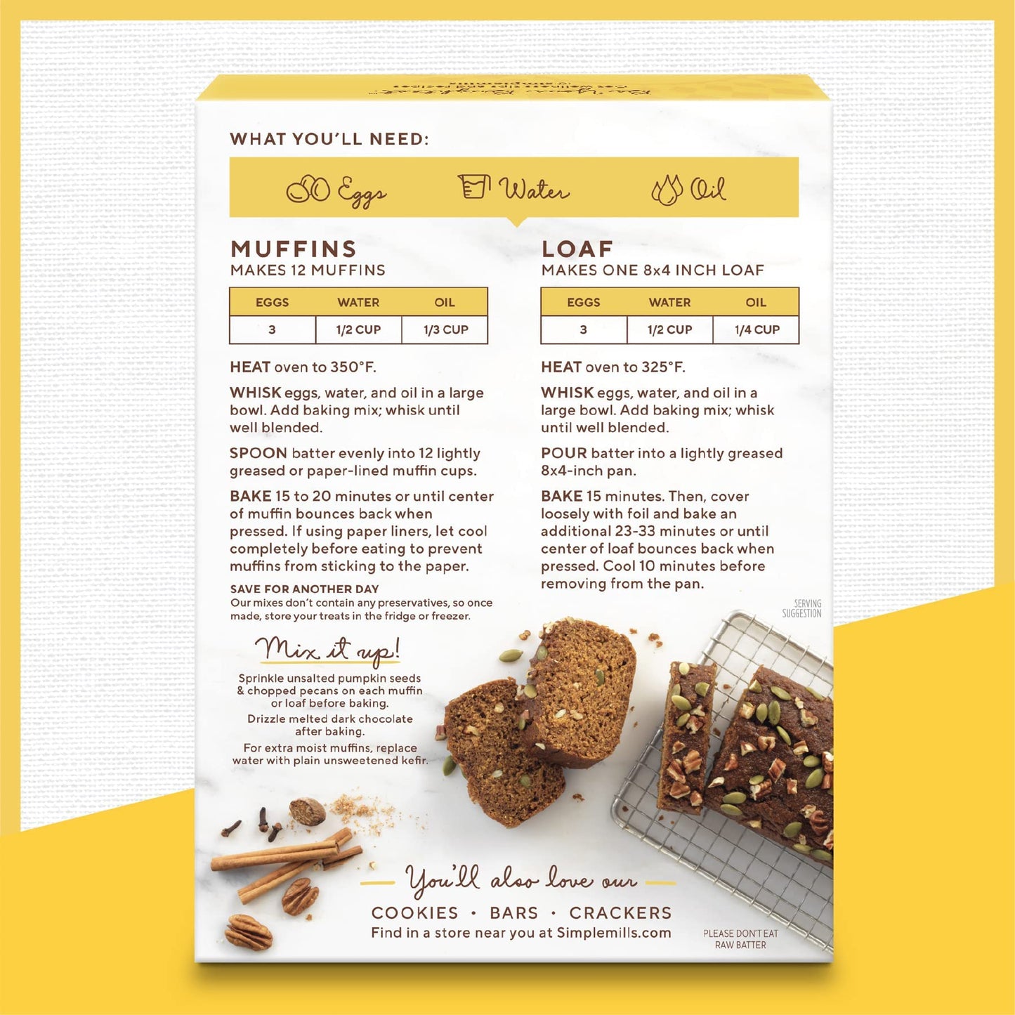 Simple Mills Almond Flour Baking Mix, Pumpkin Muffin & Bread Mix, Gluten Free, Plant Based, Paleo Friendly, 4.25 Ounce (Pack of
