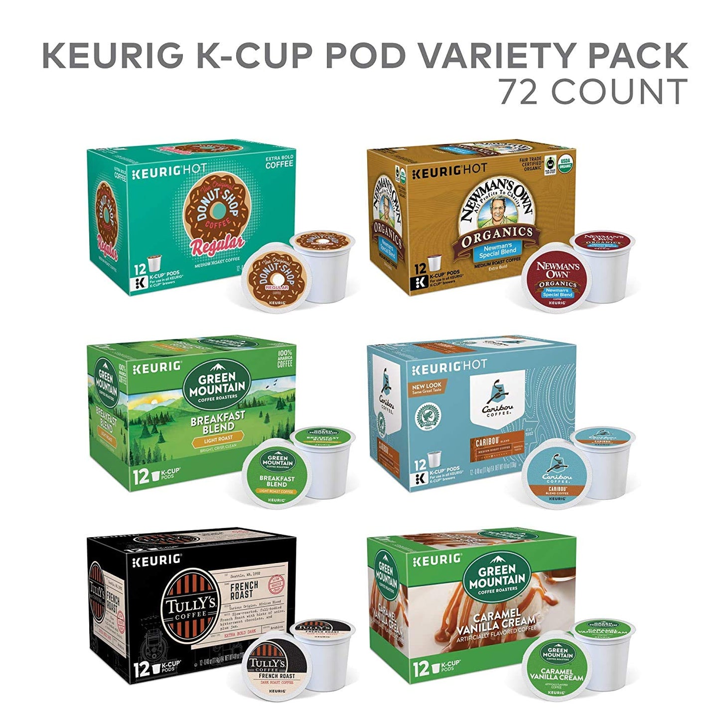 Keurig K-Cup Pod Variety Pack, Single-Serve Coffee Pods, 72 Count, large online retailer unique design