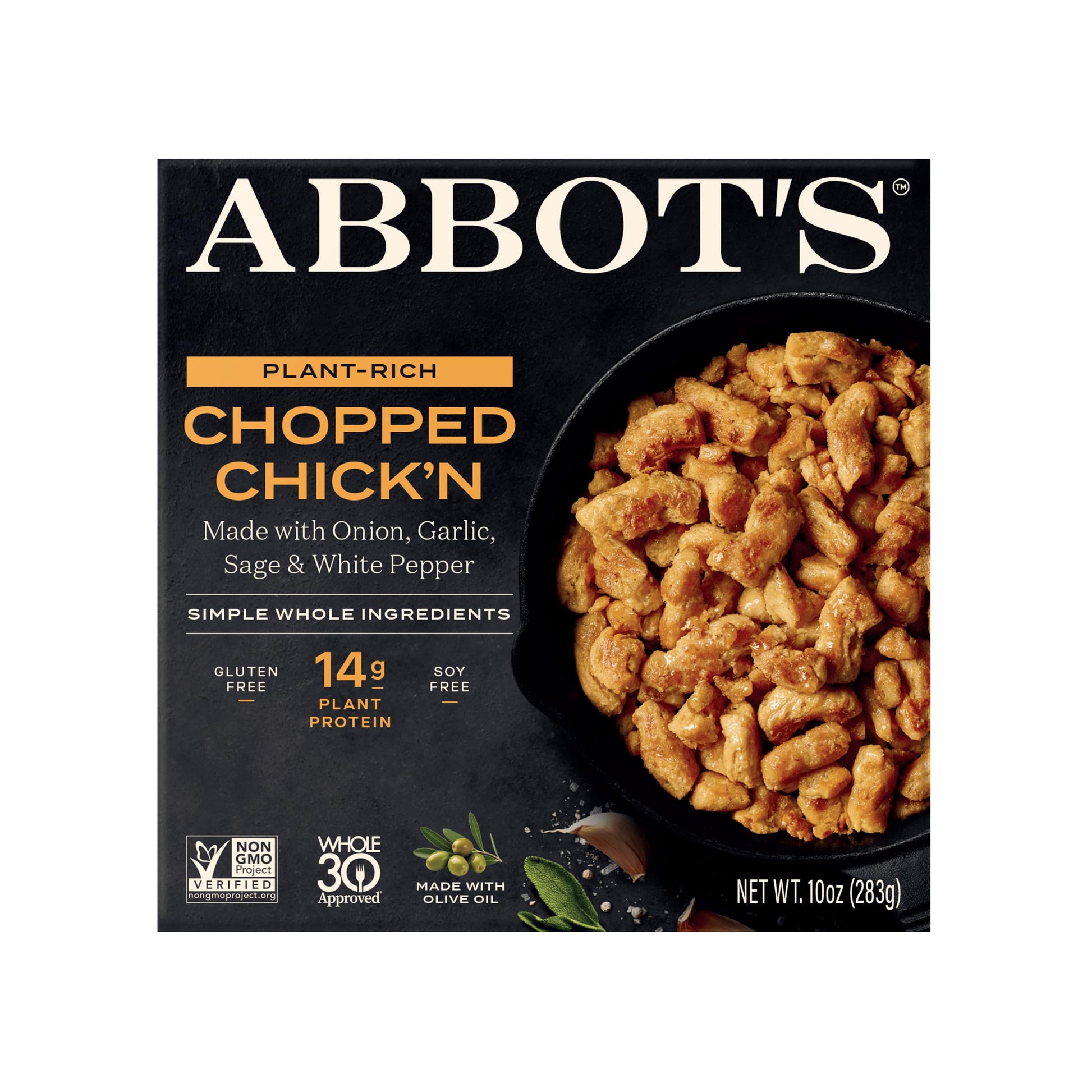 Abbots, Plant-Based Chopped Chicken Vegan, Gluten-Free, 10 Ounce