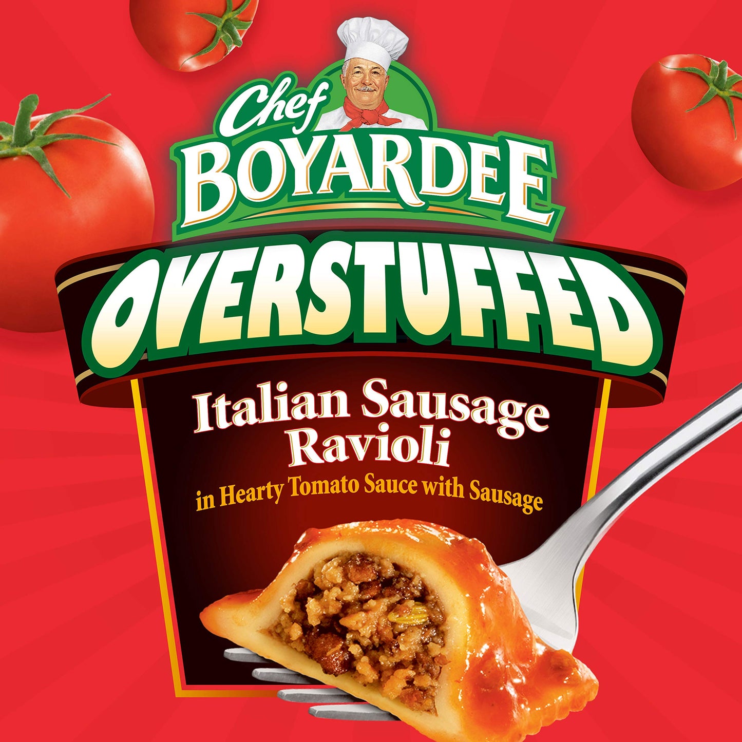 Chef Boyardee Overstuffed Italian Sausage Ravioli, 15 oz, 12 Pack, Convenient Meal Option, Ideal for Quick Dinners