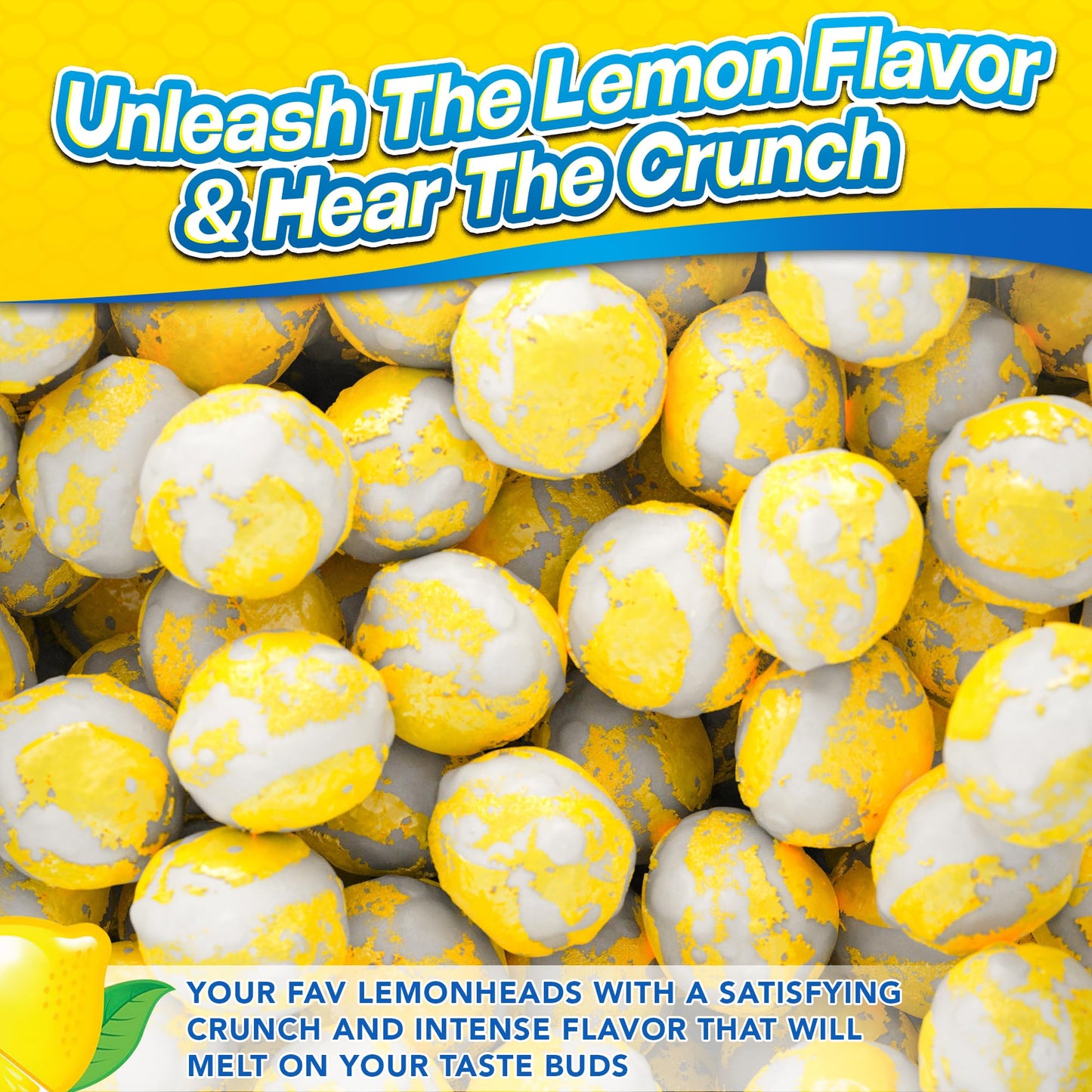 Freeze Dried Lemon Heads (10oz) - Made From Lemonheads Candy By Cryo Crunch- Freeze Dried Lemonheads Made In US Freeze Dried Lem