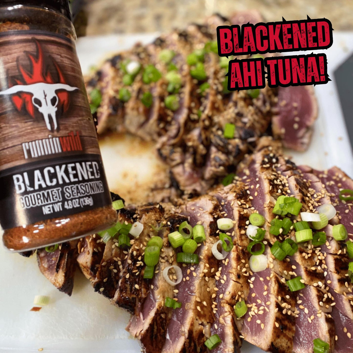 Runnin Wild Premium Blackening Seasoning, No MSG, Gourmet Cajun Spice, 4.8oz