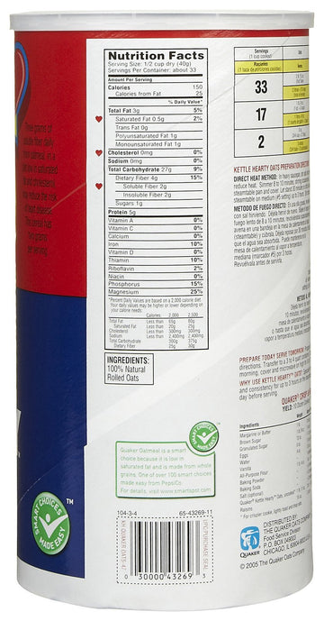 Quaker Oats Steamed Table Kettle Hearty - 47 oz