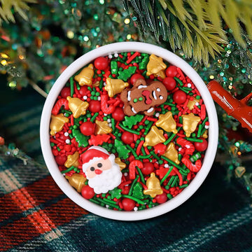 Lebery 1 Bottle Christmas Sprinkles Holiday Sprinkle Mix Christmas Tree Santa Claus Sprinkles Christmas Jimmies Red And Green Sp