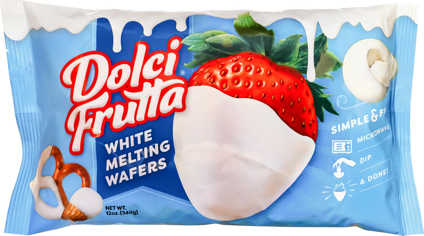 Dolci Frutta White Melting Wafers, 12 ounce (Pack of 1) | Simply Microwave, Dip & Done! Always Gluten-Free and Nut-Free