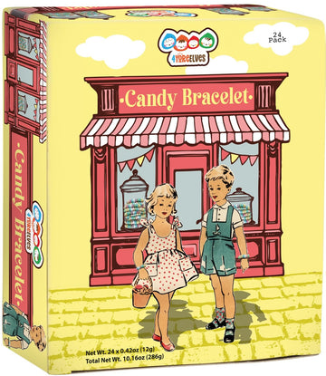 24 Candy Bracelets Individually Wrapped  Stretchable Vintage Candy Jewelry for Kids  The Perfect Pastel Addition to your Candy Buffet  Princess-Themed Party or Goody Bags  by 4YoreElves  Pack of 24x0.42oz