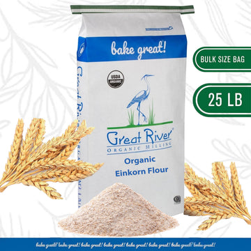 Great River Organic Milling Organic Einkorn Flour | Ancient Wheat Flour | Non-GMO & Kosher | High-Protein | Nutrient Rich Health