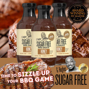 G Hughes Sugar Free, Honey Bbq Sauce - Honey Barbecue Sauce, Sugar Free Bbq Sauce, Keto Honey Bbq Sauce, Gluten Free Honey Barbecue Sauces, Keto Bbq Sauces, Low Carb Barbecue Sauce -18 Oz (3-Pack)
