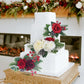 Rinlong 3Pcs Pre-Made Cake Topper Cake Decorating Flowers For Christmas Cake Decor Burgundy Xmas Cake Decorations For Wedding Ba