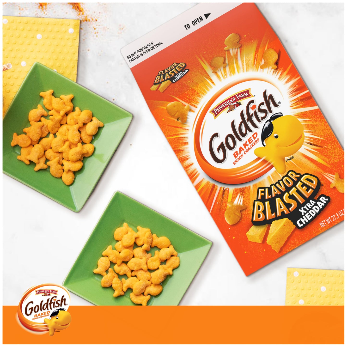 Goldfish Flavor Blasted Xtra Cheddar Cheese Crackers, 27.3 oz Carton (Pack of 2)