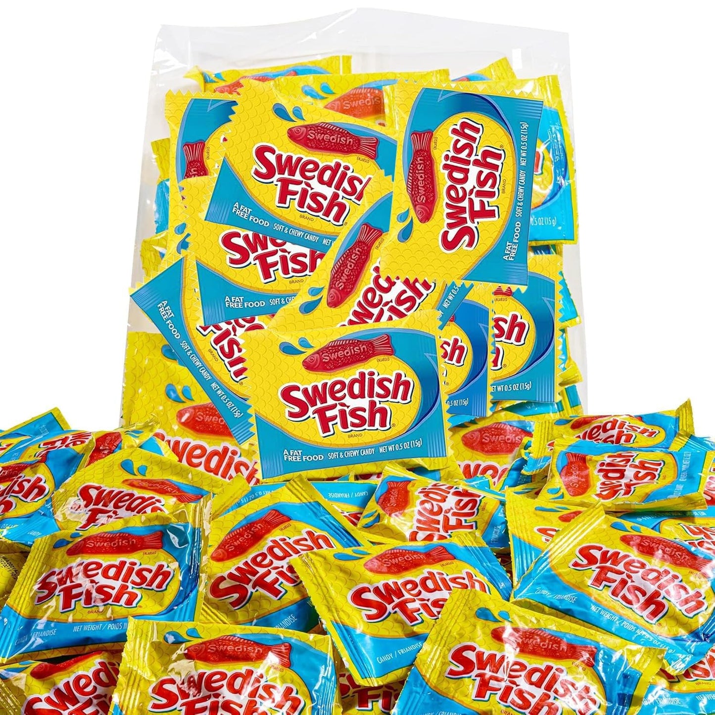Candy in Bulk SwedishFish Soft & Chewy Fun Size Sharing Bag - Original Sweet & Chewy Red Fish Candy Individually Wrapped Treats,