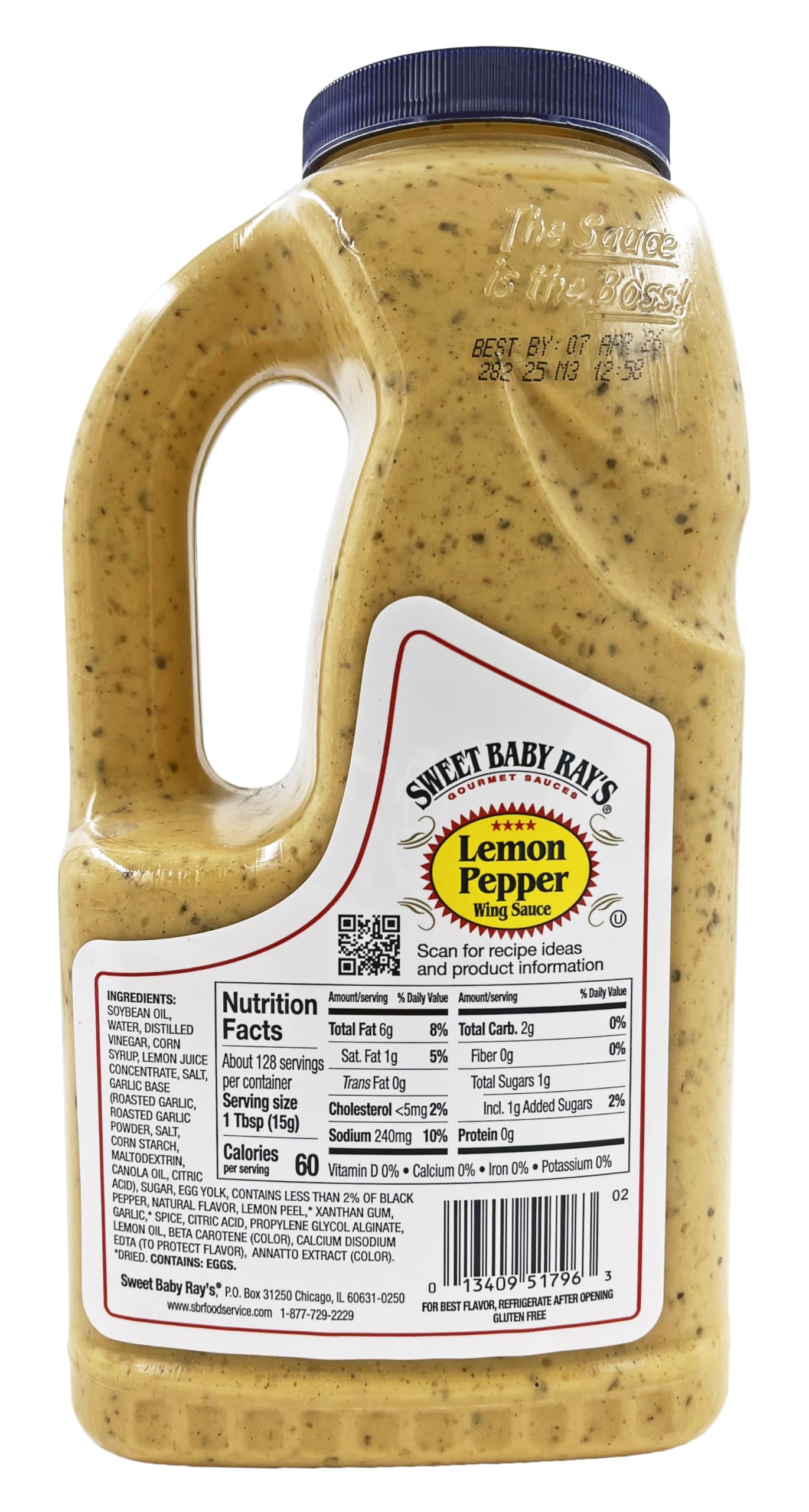 Sweet Baby Ray's Lemon Pepper Sauce - 64 oz Bottle, Kosher, Gluten Free, Made in the USA
