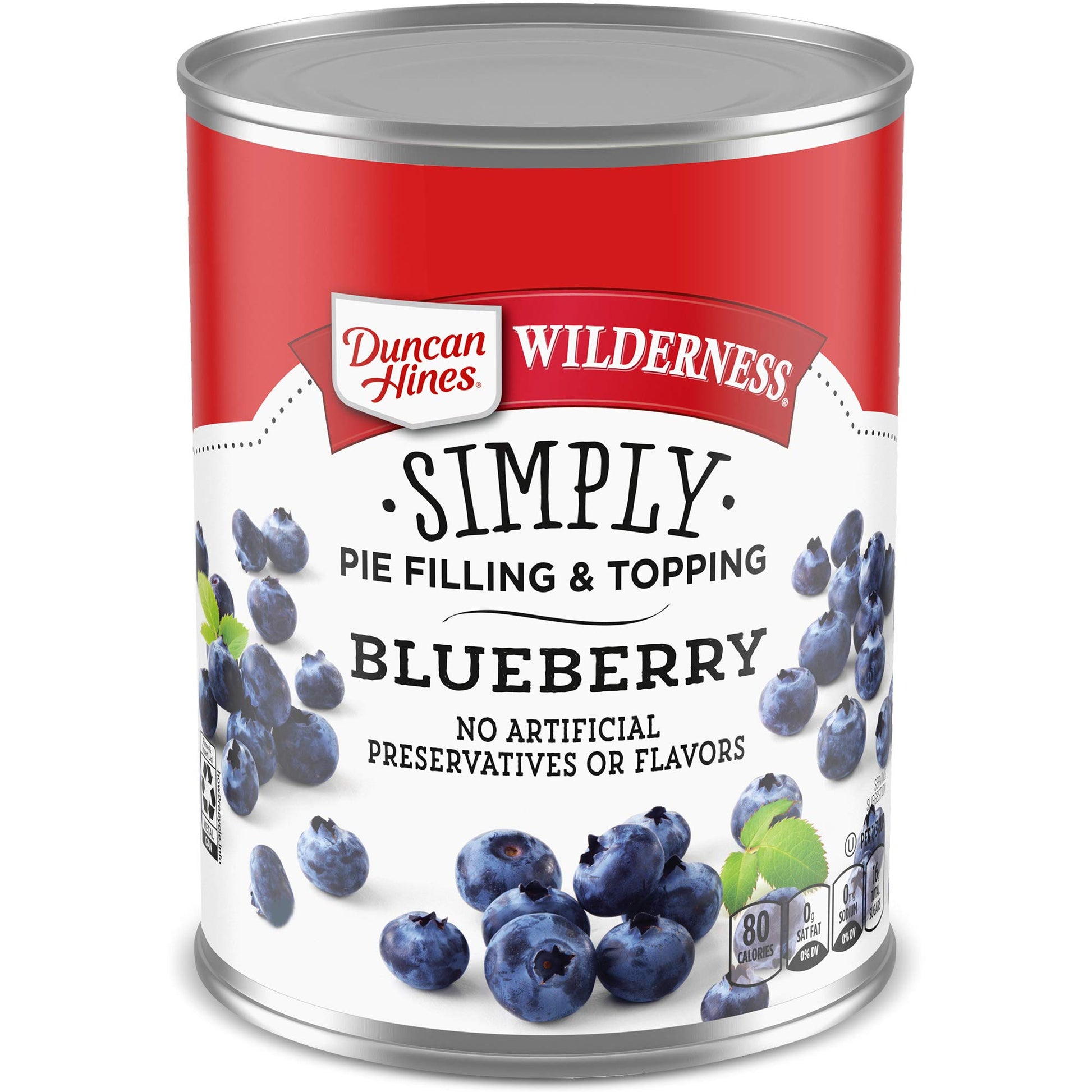 Duncan Hines Wilderness Blueberry Pie Filling and Topping, Thanksgiving Baking, 21 oz. (Pack of 8)