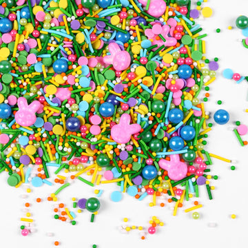 Edible Easter Sprinkles for Cake Decorating, Edible Rabbit Sprinkles, Round Sprinkles, Pearl Sprinkles, and Jimmy Sprinkles for 