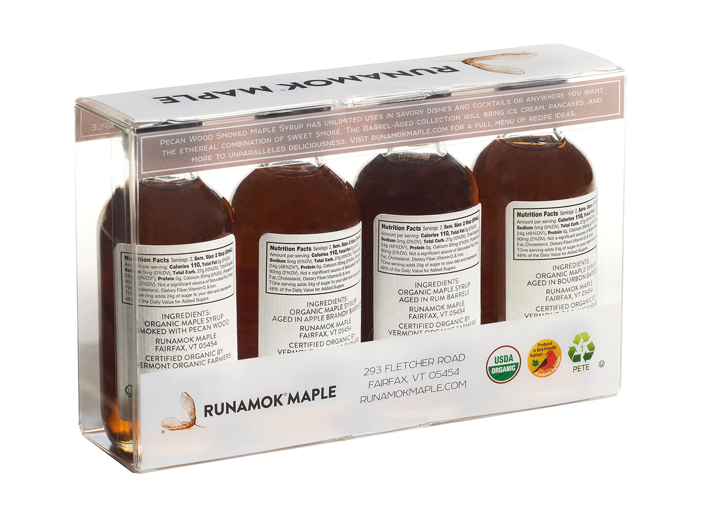 Runamok Organic Maple Syrup Sampler - Smoke & Barrels Collection - 2 oz (4 count) - Unique Smoked & Barrel Aged Maple Syrup