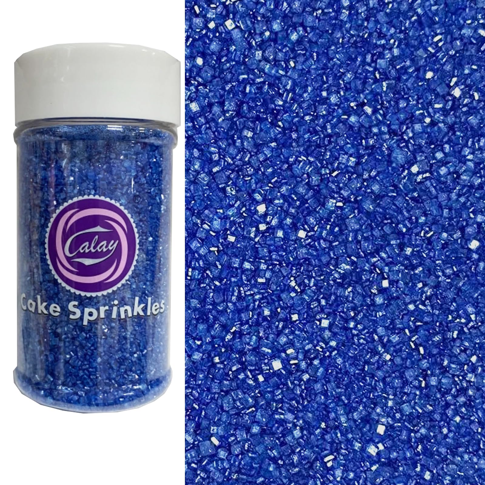 Sentovac Royal Blue Sanding Sugar for Baking Edible Sparkling Sugar Sprinkles Coarse Sugar Crystals for Baking Topping Cake Cook