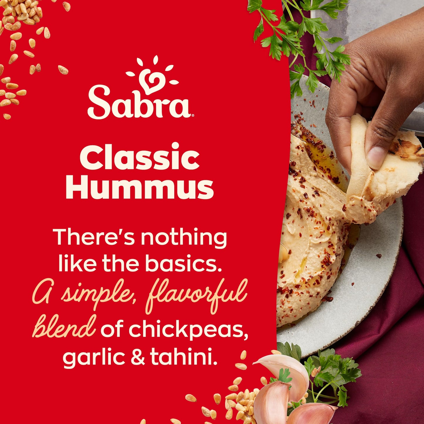Sabra Classic Hummus, Great Hummus For Dipping, Snacking And Sharing, 17 Oz Tub