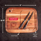 Man Crates Personalized Steak Night Crate – Personalized Solid Wood Steak Plates, Stainless Steel Cutting Tool, Steak Charms, Seasonings & Sauces – Ultimate Steak Gift Set