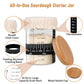 Xileanalee Pro Sourdough Starter Jar Kit 2 Packs-35 Oz Sourdough Bread Starter Jar Kit With Date Marked Feeding Band,Thermometer,Spatula,Cloth Cover& Lid For Sour Dough Bread Loaf (2 Pcs)