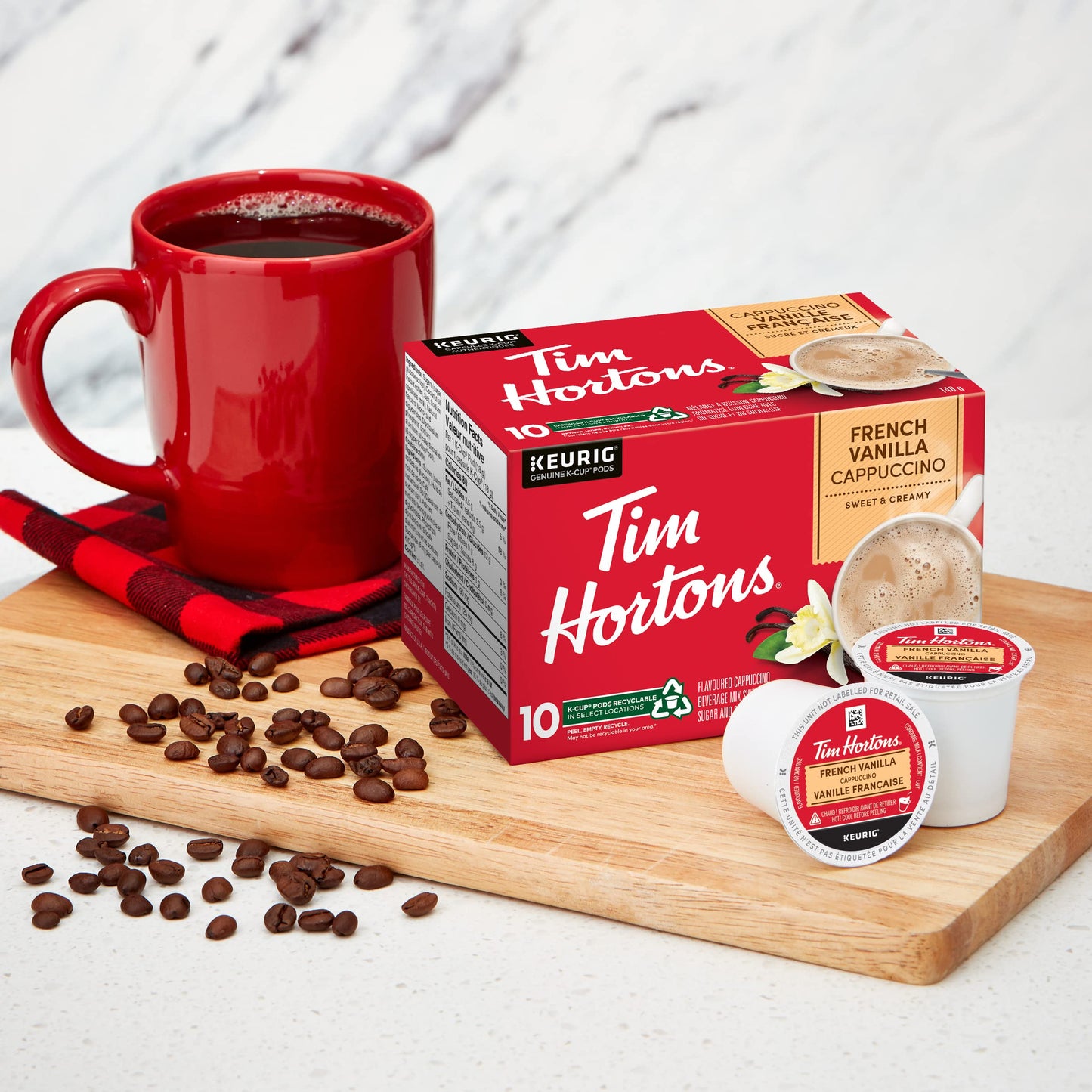 Tim Hortons French Vanilla Cappuccino K-Cup Pods, 60 Count, Single Serve
