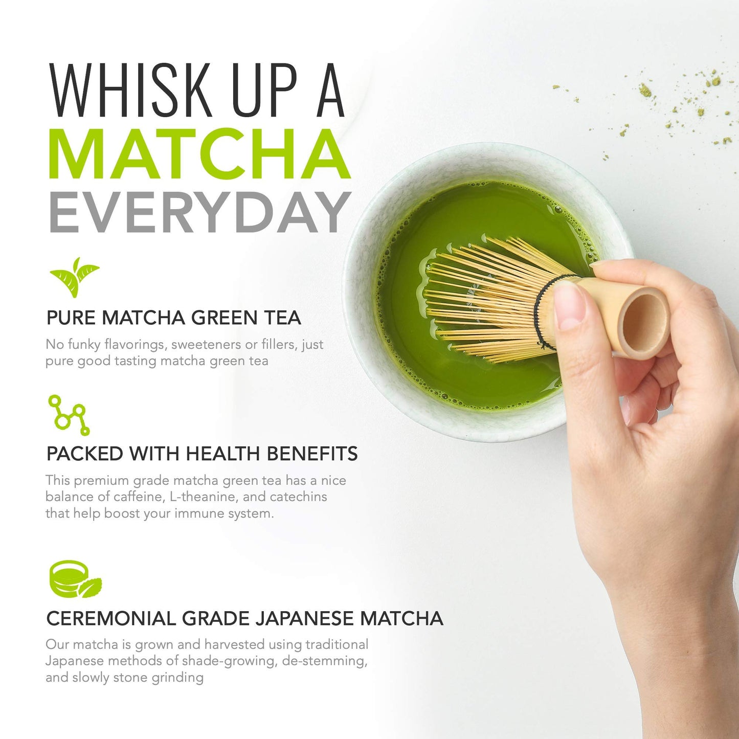 My Matcha Life (1Oz) Tea Lovers Ceremonial Grade Japanese Matcha Vibrant Powder Smooth & Fresh Taste - Calm & Cognitive Improvement - Rich In Nutrients & Antioxidants Vegan, Gluten Free, Organic