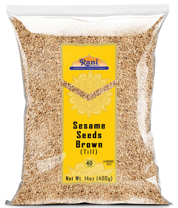 Rani Sesame Seeds Whole Brown, Raw (Till) 14oz (400gm) ~ All Natural | Gluten Friendly | NON-GMO | Kosher | Vegan | Indian Origi
