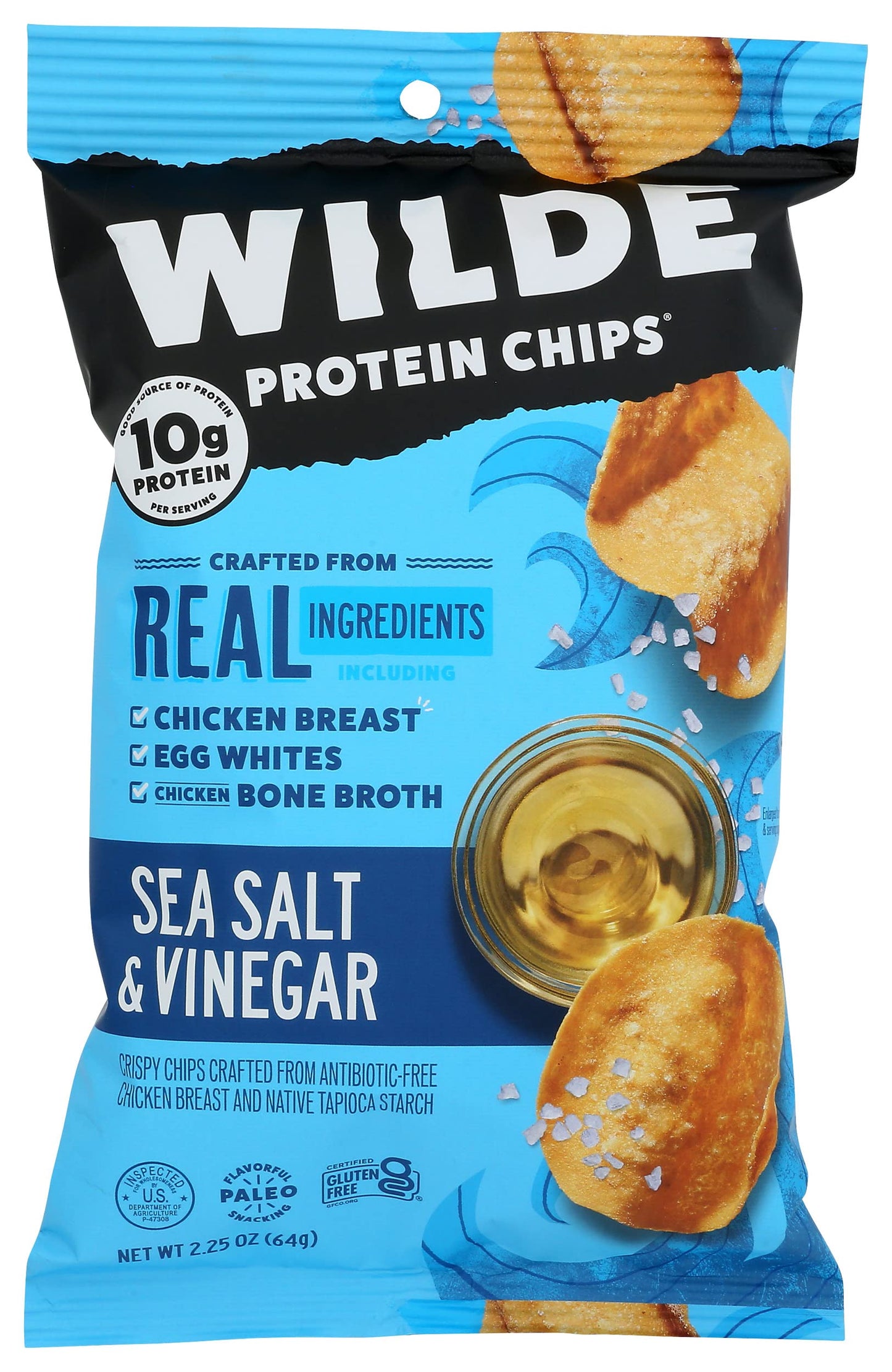 Wilde Brands Sea Salt Vinegar Chicken Chips, 225 Oz