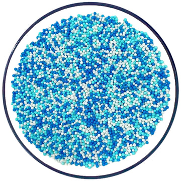 Sentovac Blue and White Nonpareils Sprinkles Edible 2mm Mini Peals Sprinkle for Cake Decorating Sugar Candy Cookie Cupcake Toppe