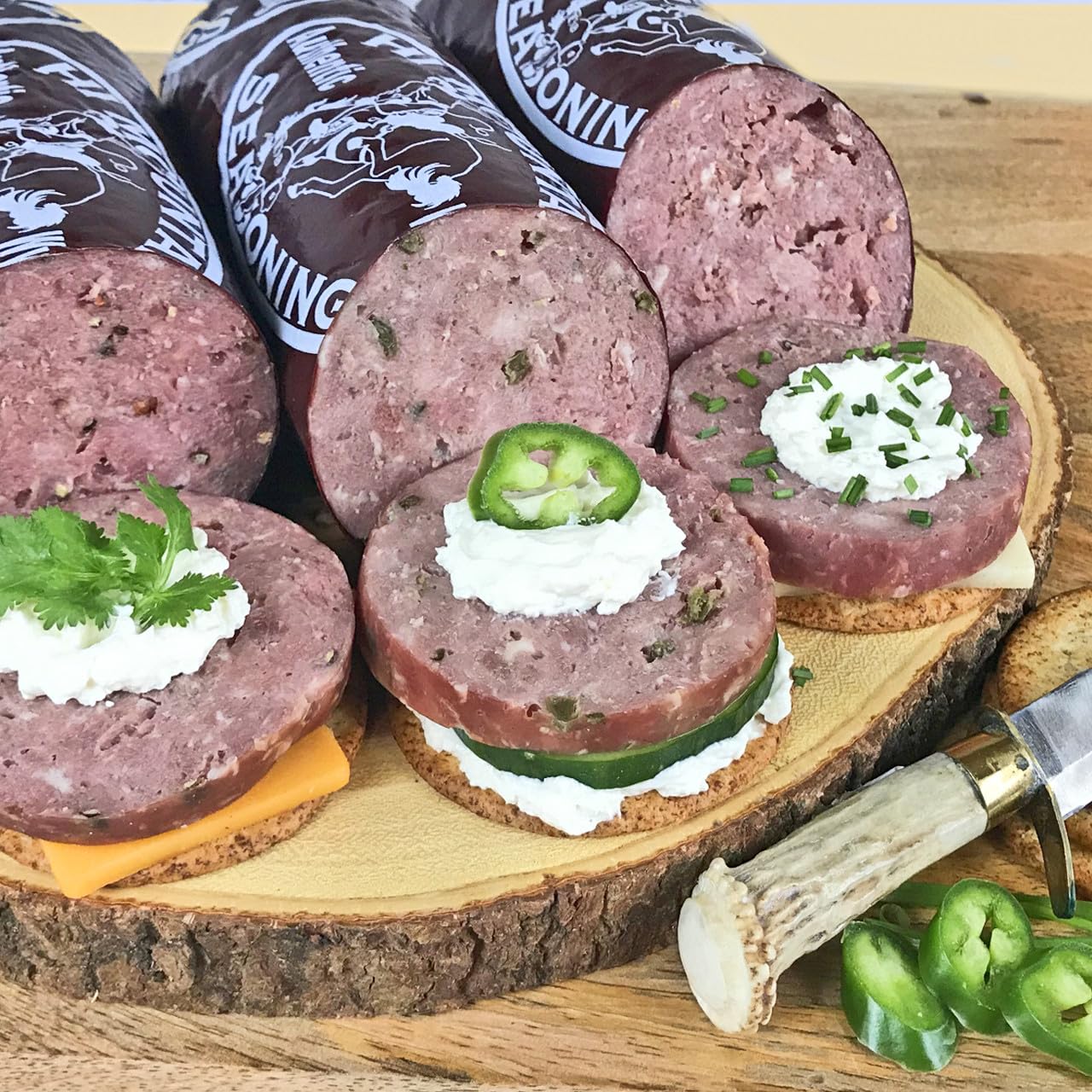 Hi Mountain Seasonings ǀ Summer Sausage Seasoning Kit ǀ Original Blend ǀ Includes 10 Casings, Seasoning, Cure, & Directions ǀ Seasons Up To 30Lbs Of Meat ǀ Beef, Pork, Venison, Deer & Wild Game