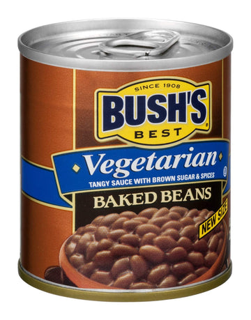 BUSH'S BEST Vegetarian Baked Beans- Canned Beans, Baked Beans,Kosher, Source of Plant Based Protein and Fiber, Low Fat, Gluten F