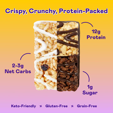 Magic Spoon High Protein Bars - Keto Friendly, Low Sugar, Crispy Cereal Snack, 8 Bars (Marshmallow, Chocolate PB, Blueberry Muffin, Double Chocolate)