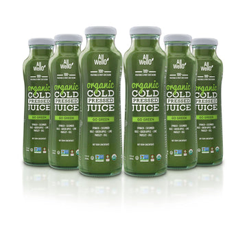 ALLWELLO Organic Cold Pressed Juice Drinks with Real Fruits and Vegetables Gluten Free Non-GMO Healthy Juices No Preservatives N