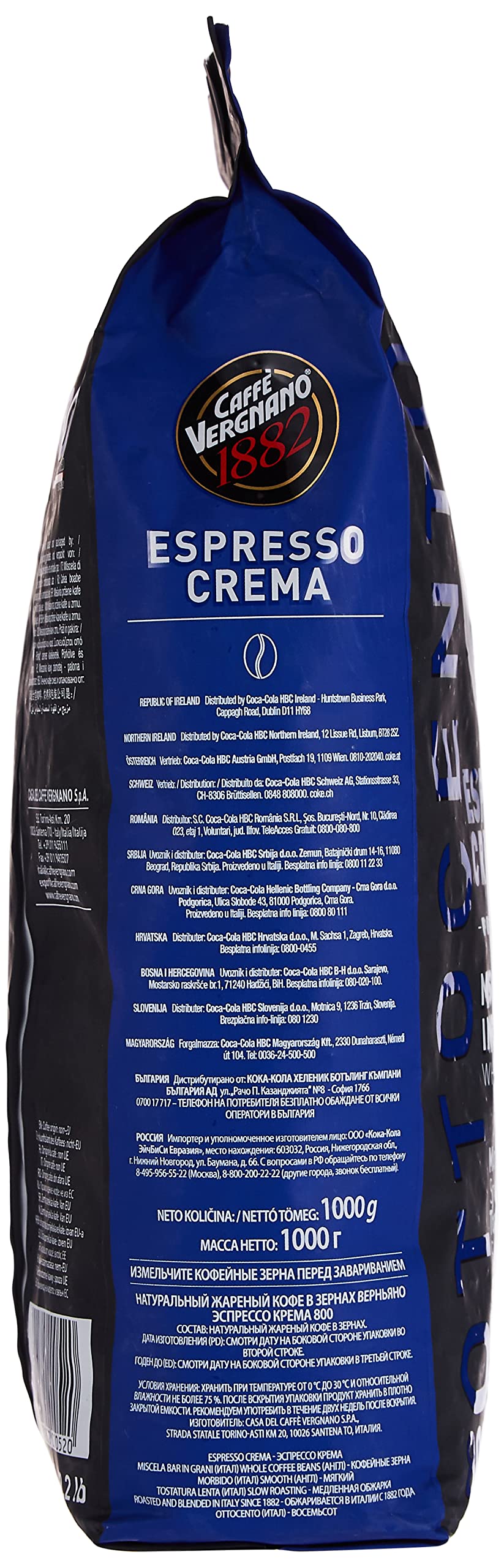 Caffe Vergnano 1882 Espresso Crema '800 Beans - 2.2 Lb