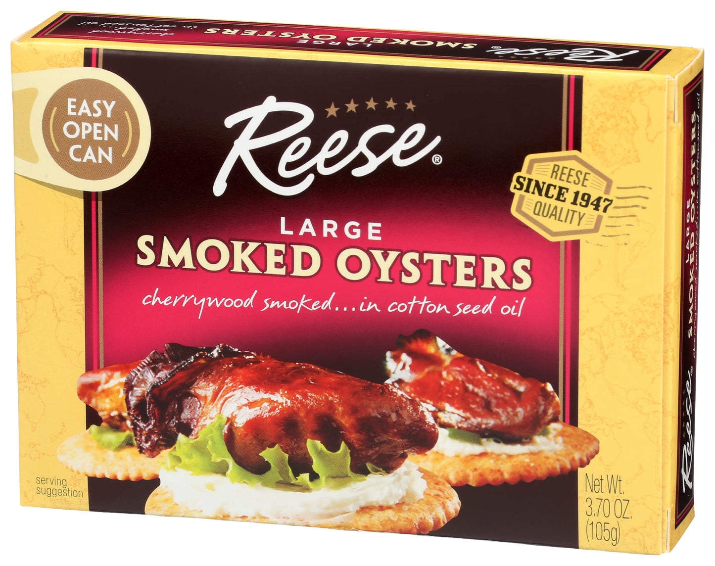 Reese Large Smoked Oysters, 3.7 oz - Pack of 1, Model 2762