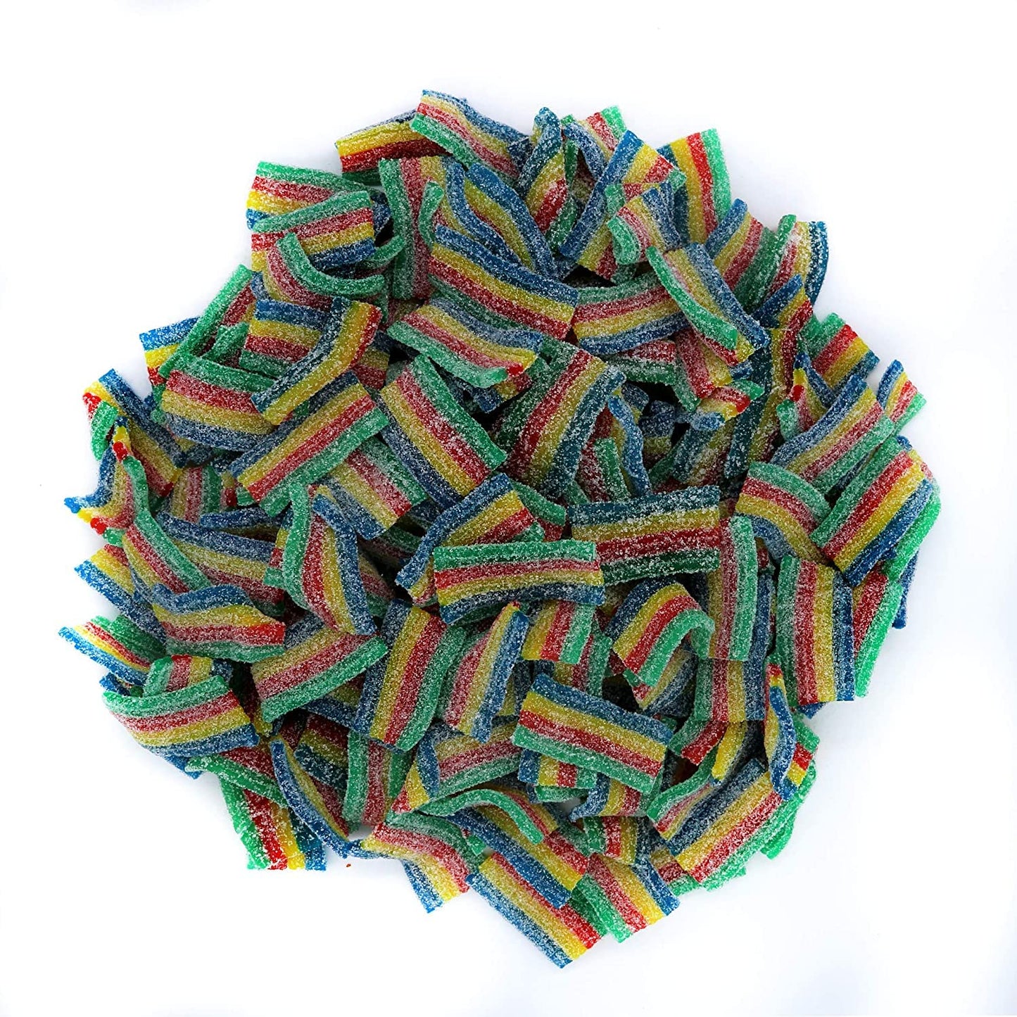 Sour Power Gummy Belts Candy (Sour Rainbow Quattro Mini Bites, 1 Pound)