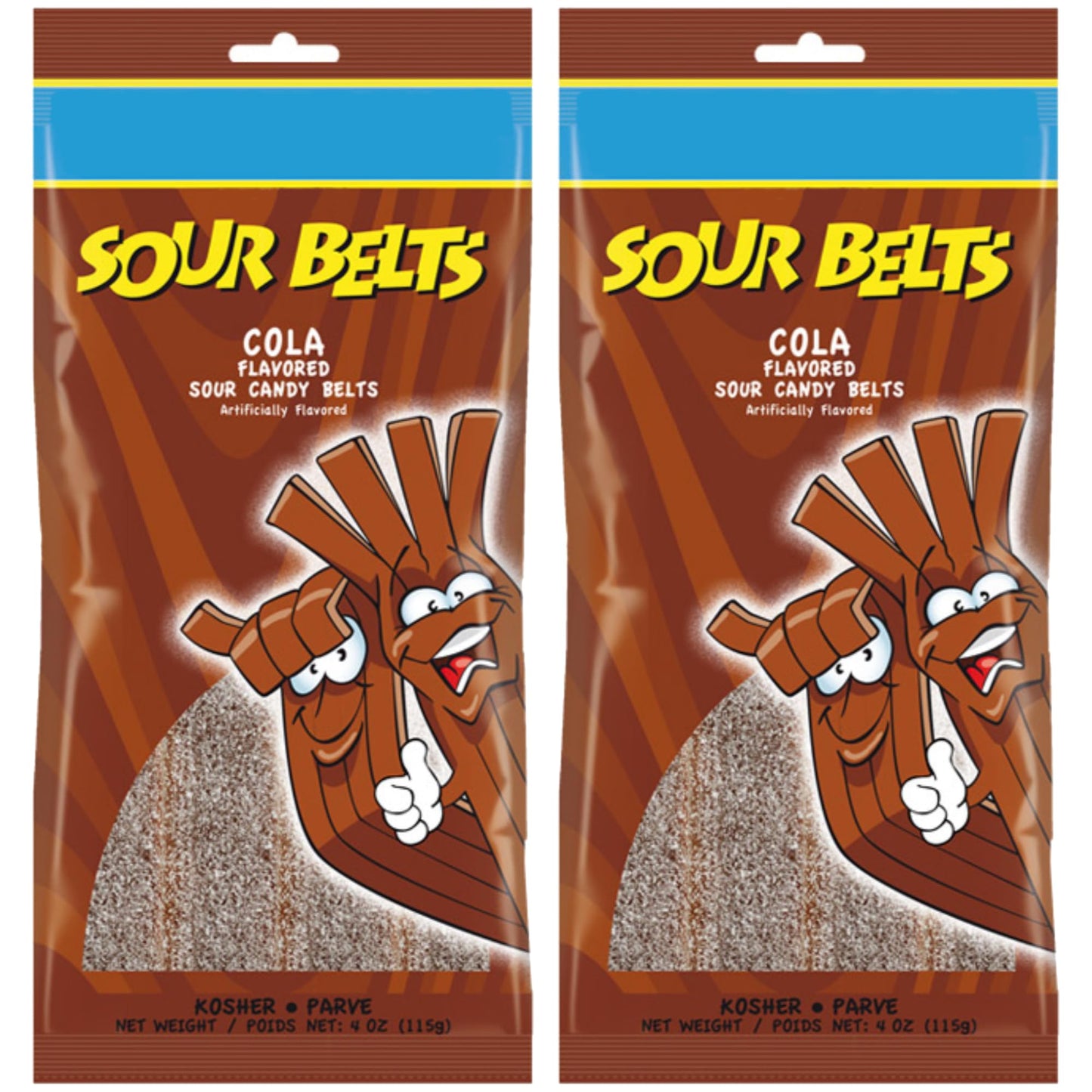 Snacktery Cola Sour Belts - Vibrant & Tangy Cola Sour Strips - Non GMO, Vegan & Kosher Sour Gummy Candy - 4 Ounce, 2 Pack