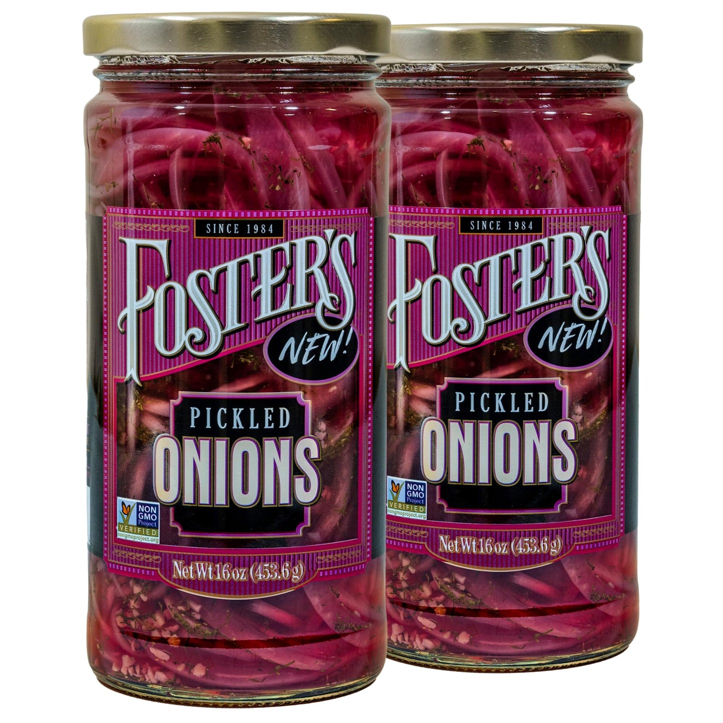 Fosters Pickled Red Onions, 16oz, 2 Pack, Gluten Free, Low Calorie Snack