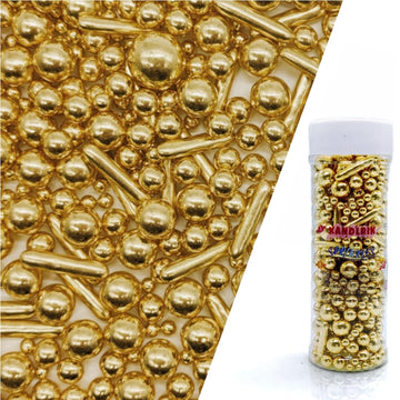 Super Gold Sprinkles Candy Mix Size Edible Pearls Cake Decorations Cupcake Toppers Cookie Decorating Perfect for Wedding Party V