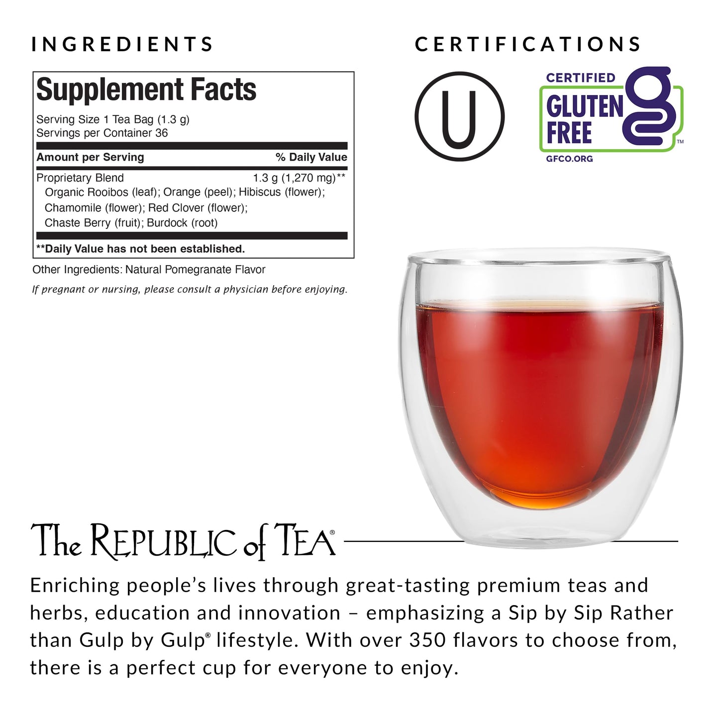 The Republic of Tea Get Gorgeous Tea, 36 Count, Model 742676408505