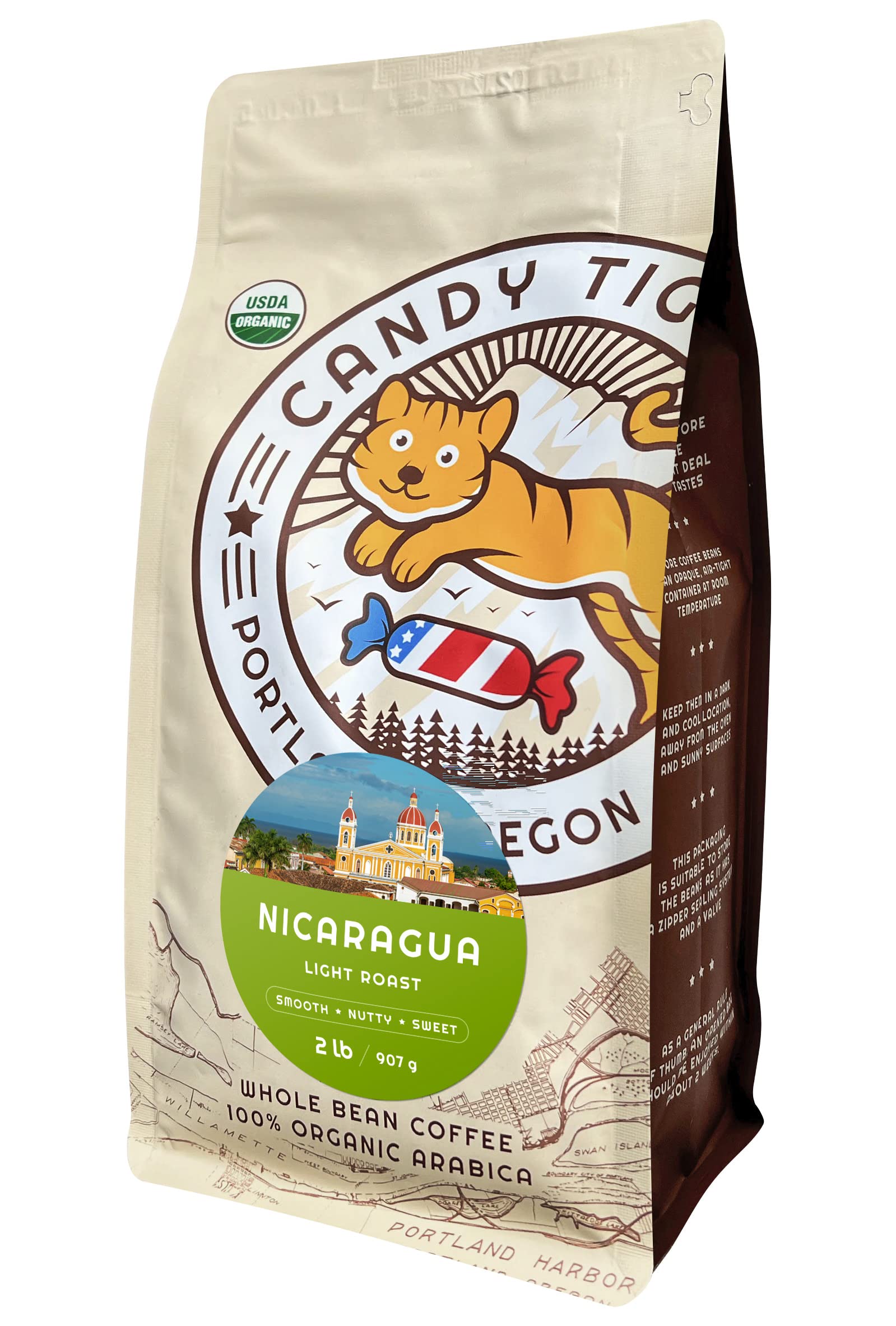 Whole Bean Coffee - Organic - Low Acid - Light Roast - Single Origin - 100% Arabica - Nicaraguan Coffee Beans - Direct Trade - S