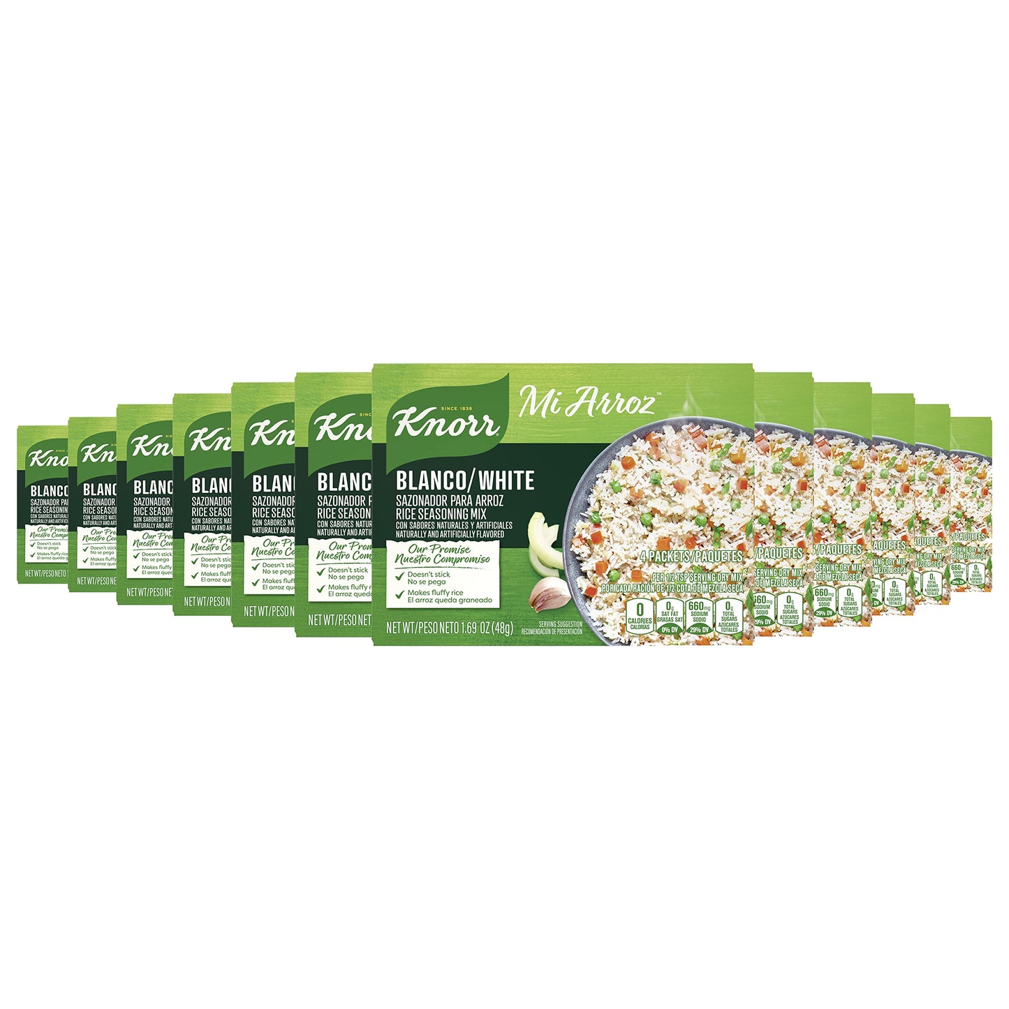 Knorr Rice Seasoning Mix, Authentic Flavor, 1.69 oz, Pack of 12, White