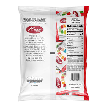 Albanese World'S Best Gummi Snack Packs, 12 Flavor Gummi Bear Cubs, 50 - 0.5Oz Mini Packs Of Candy, Individual Soft & Chewy Cand