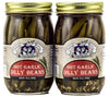 Amish Wedding Foods Pickled Garlic Dilly Beans, 2-Pack 16 oz. Jars (Hot Garlic)