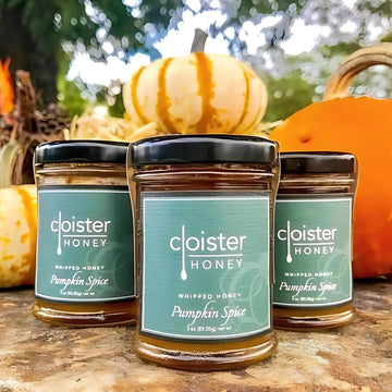 Cloister Honey Whipped Honey - Pumpkin Spice (9 Oz) | Hand Crafted | Raw Artisan Honey | 100% Pure, Raw & Unfiltered | All Natur