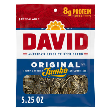 David Seeds Roasted And Salted Oriflavor Blendal Jumbo Sunflower Seeds  Keto Friendly  5.25 Oz  12 Pack