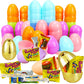 Easter Candy with Fillable Eggs, Bulk 48 Count, Colorful Plastic Fillable Easter Eggs with Individually Wrapped Assorted Spring 