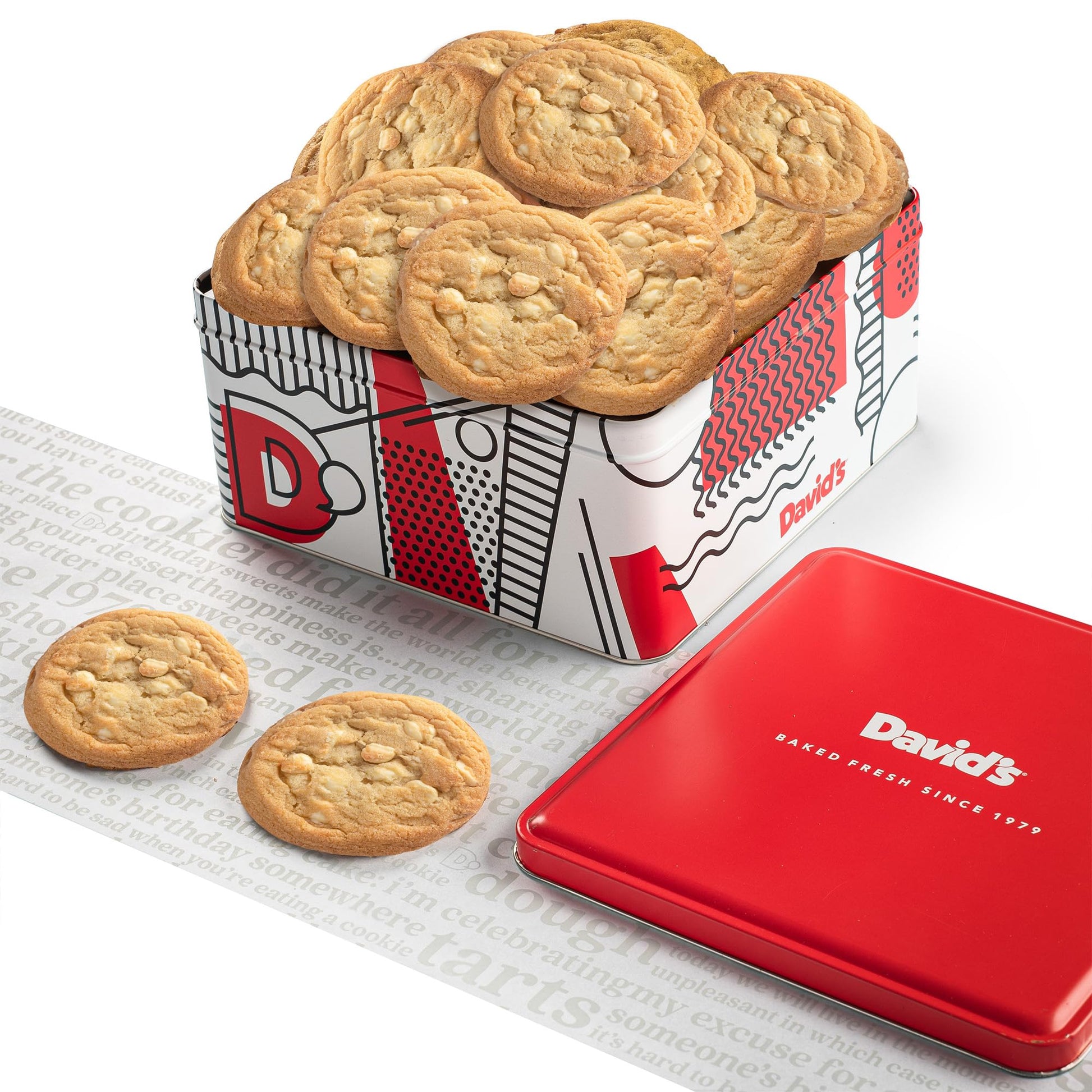 Davids Cookies Freshly Baked Cookies - Delicious Handmade Soft Variety - Exquisite Gourmet Gift for Friends & Family on Special Occasions - Macadamia Nut 2lbs