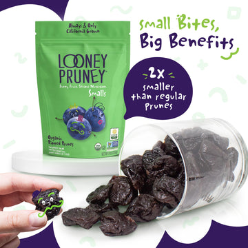 Looney Pruney Smalls Fruit Snacks | Naturally Sweet Bite-Sized Prunes | Organic Fruit Snack Packs For Kids & Adults | Vegan Food